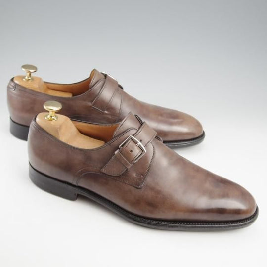 極上★ジョンロブ SIZE 40/UK6.5程度【貴重★(仏)エルメス別注/HERMES/モンクストラップ】H103ラスト/JARVIS/灰茶/JOHN LOBB★k557