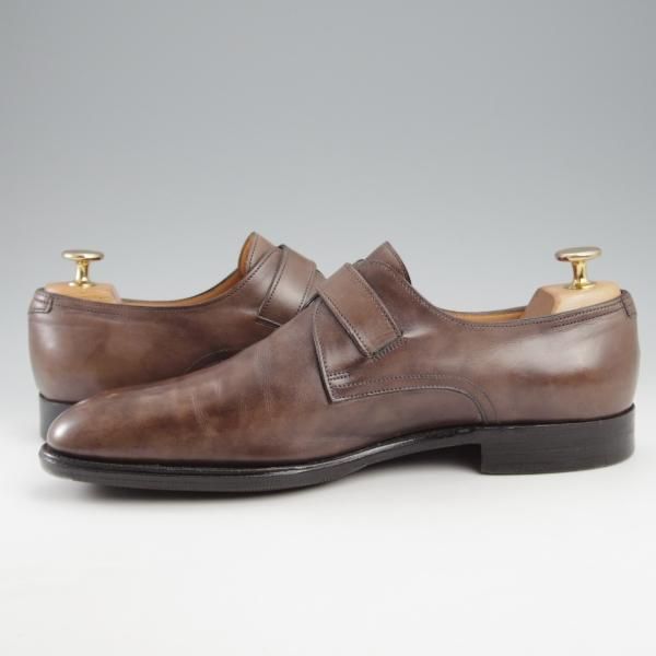 極上★ジョンロブ SIZE 40/UK6.5程度【貴重★(仏)エルメス別注/HERMES/モンクストラップ】H103ラスト/JARVIS/灰茶/JOHN LOBB★k557