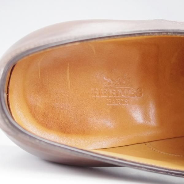 極上★ジョンロブ SIZE 40/UK6.5程度【貴重★(仏)エルメス別注/HERMES/モンクストラップ】H103ラスト/JARVIS/灰茶/JOHN LOBB★k557