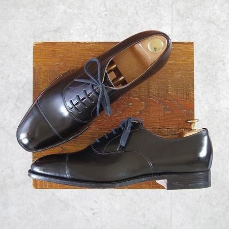 未使用★チャーチ UK6.5程度【貴重★旧チャーチ/73ラスト/CONSUL】コンサル/3都市ロゴ/ストレートチップ/カーフ/黒/Church'★k558