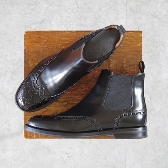 極美品★チャーチ(レディース) SIZE 36.5【定価￥176,000★KETSBY/サイドゴアブーツ】ポリッシュドバインダーカーフ/黒/Church's★k560