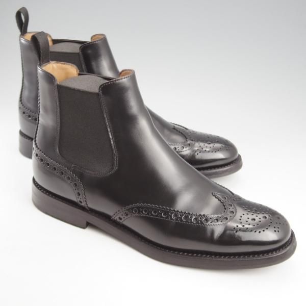 極美品★チャーチ(レディース) SIZE 36.5【定価￥176,000★KETSBY/サイドゴアブーツ】ポリッシュドバインダーカーフ/黒/Church's★k560