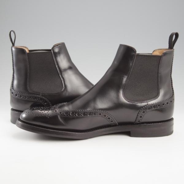 極美品★チャーチ(レディース) SIZE 36.5【定価￥176,000★KETSBY/サイドゴアブーツ】ポリッシュドバインダーカーフ/黒/Church's★k560