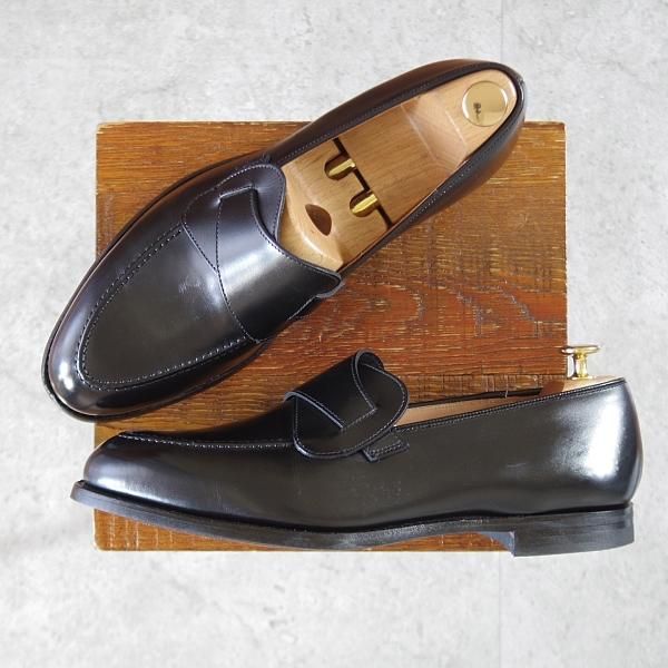★クロケット&ジョーンズ 9E【定価￥110,000-★SELBY/セルビー】バタフライローファー/375ラスト/カーフ/黒/メンズ/Crockett&Jones★k561