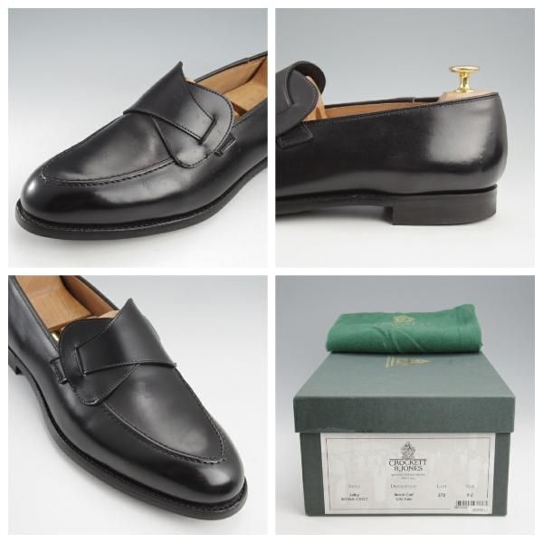 ★クロケット&ジョーンズ 9E【定価￥110,000-★SELBY/セルビー】バタフライローファー/375ラスト/カーフ/黒/メンズ/Crockett&Jones★k561