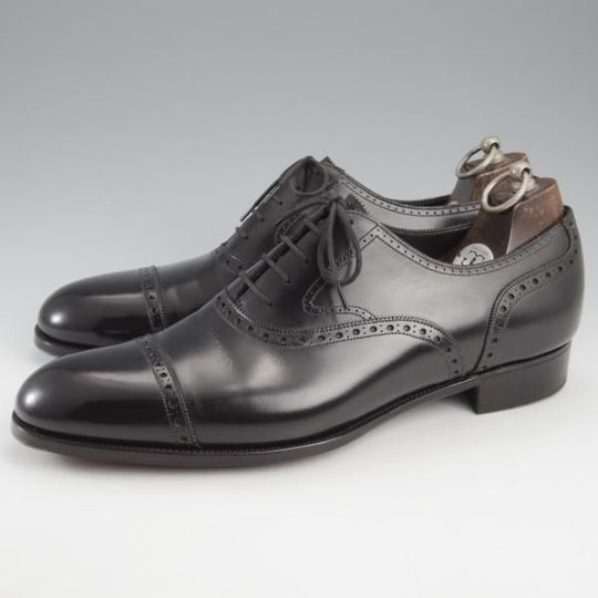 極上★(英)ガジアーノ&ガーリング 10E【現行定価20万円以上★HARROW/純正シューツリー付】GG06ラスト/クォーターブローグ/黒★k565