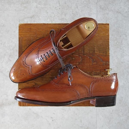 未使用★(浅草)ギルド・オブ・クラフツ US7D程度【税込上代￥330,000-★最上級/フルハンドメイド】フルブローグ/茶/Guild of crafts★k566