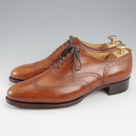 未使用★(浅草)ギルド・オブ・クラフツ US7D程度【税込上代￥330,000-★最上級/フルハンドメイド】フルブローグ/茶/Guild of crafts★k566