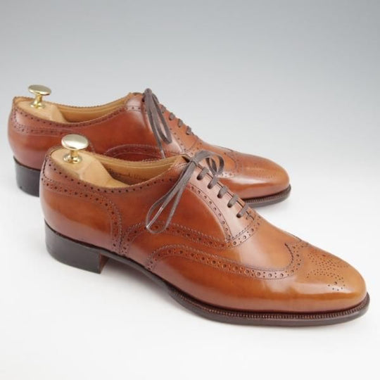 未使用★(浅草)ギルド・オブ・クラフツ US7D程度【税込上代￥330,000-★最上級/フルハンドメイド】フルブローグ/茶/Guild of crafts★k566