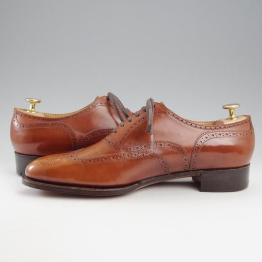 未使用★(浅草)ギルド・オブ・クラフツ US7D程度【税込上代￥330,000-★最上級/フルハンドメイド】フルブローグ/茶/Guild of crafts★k566