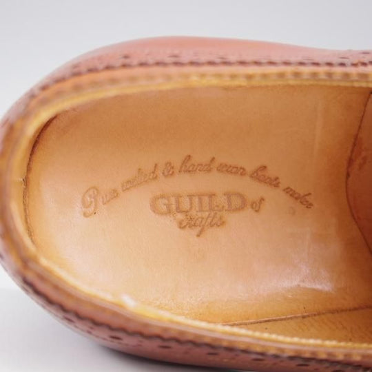 未使用★(浅草)ギルド・オブ・クラフツ US7D程度【税込上代￥330,000-★最上級/フルハンドメイド】フルブローグ/茶/Guild of crafts★k566