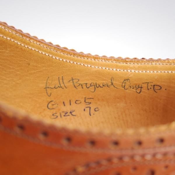 未使用★(浅草)ギルド・オブ・クラフツ US7D程度【税込上代￥330,000-★最上級/フルハンドメイド】フルブローグ/茶/Guild of crafts★k566