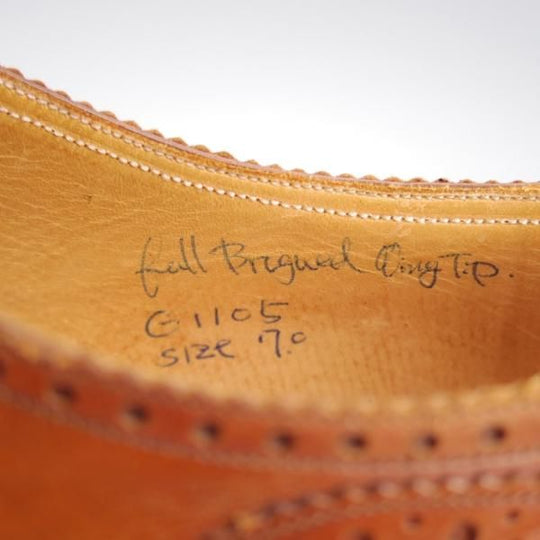 未使用★(浅草)ギルド・オブ・クラフツ US7D程度【税込上代￥330,000-★最上級/フルハンドメイド】フルブローグ/茶/Guild of crafts★k566