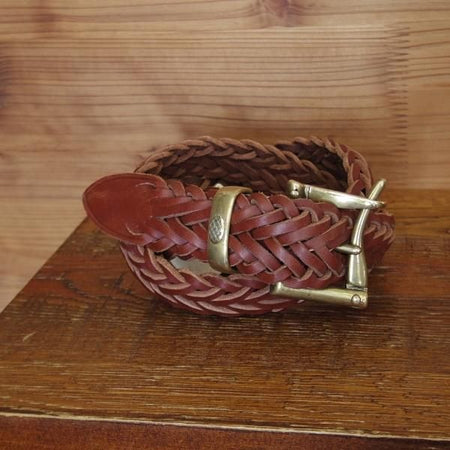 未使用★(英)デインズ&ハザウェイ 30インチ【英国製★レザー/メッシュベルト/茶】メンズ＆レディース兼用/本革/DAINES&HATHAWAY★k569