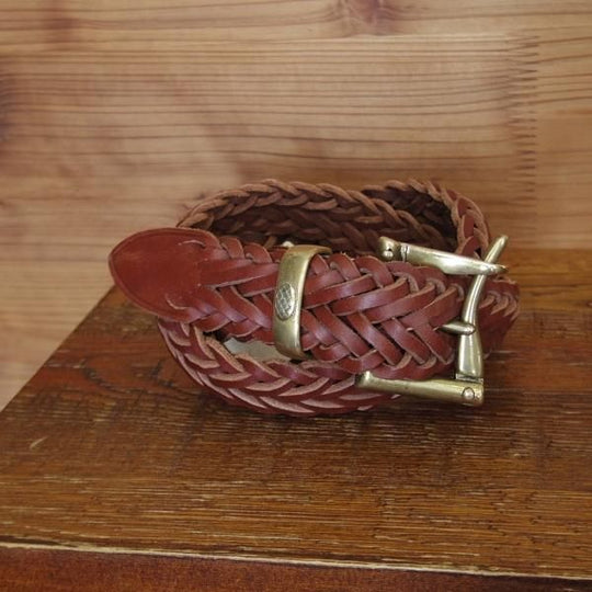 未使用★(英)デインズ&ハザウェイ 30インチ【英国製★レザー/メッシュベルト/茶】メンズ＆レディース兼用/本革/DAINES&HATHAWAY★k569