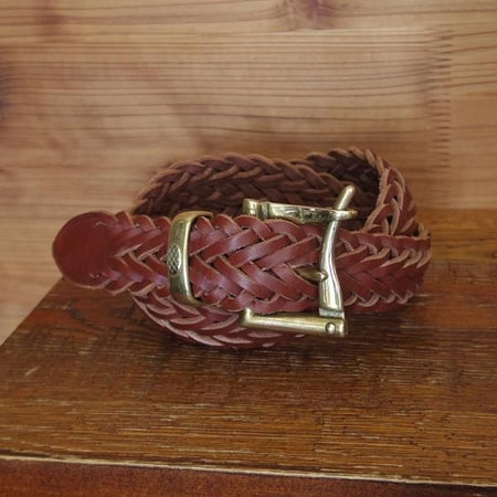 未使用★(英)デインズ&ハザウェイ 30インチ【英国製★レザー/メッシュベルト/茶】メンズ＆レディース兼用/本革/DAINES&HATHAWAY★k571