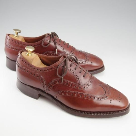 ★チャーチ 75F/UK7.5【現行定価￥176,000-★旧チャーチ/73ラスト/CHETWYND】チェットウィンド/3都市ロゴ/フルブローグ/茶/Church's★k572