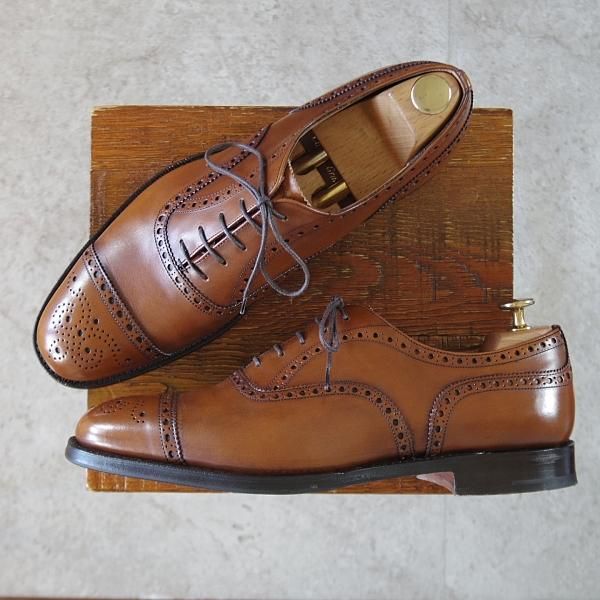 極美品★チャーチ 80F/UK8【現行定価￥176,000-★ディプロマット/DIPLOMAT】173ラスト/セミブローグ/ネバダカーフ/茶/Church's★k583