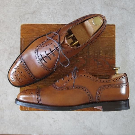 極美品★チャーチ 80F/UK8【現行定価￥176,000-★ディプロマット/DIPLOMAT】173ラスト/セミブローグ/ネバダカーフ/茶/Church's★k583