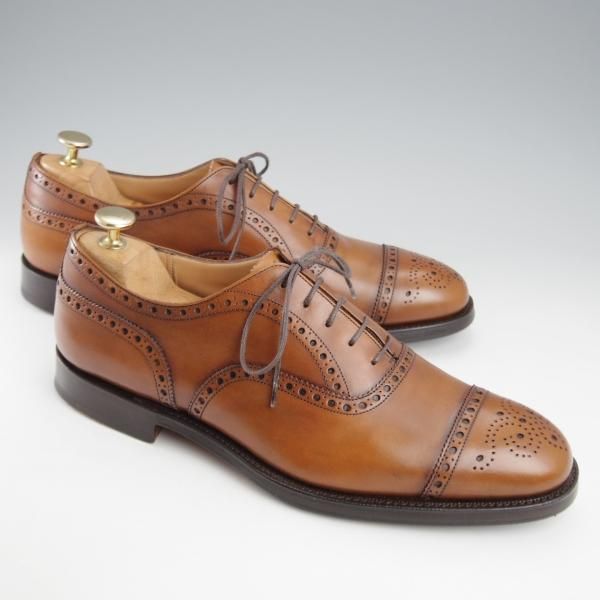 極美品★チャーチ 80F/UK8【現行定価￥176,000-★ディプロマット/DIPLOMAT】173ラスト/セミブローグ/ネバダカーフ/茶/Church's★k583