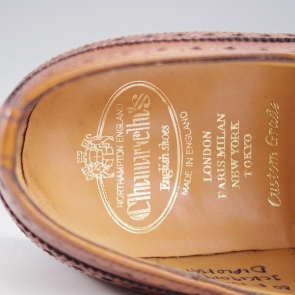 極美品★チャーチ 80F/UK8【現行定価￥176,000-★ディプロマット/DIPLOMAT】173ラスト/セミブローグ/ネバダカーフ/茶/Church's★k583