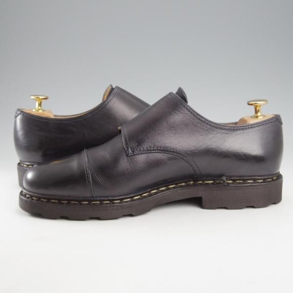 美品★パラブーツ SIZE 7【定価￥96,800-★ウィリアム/WILLIAM】マルシェソール/ダブルモンク/リスレザー/NUIT/紺/メンズ/Paraboot★k584