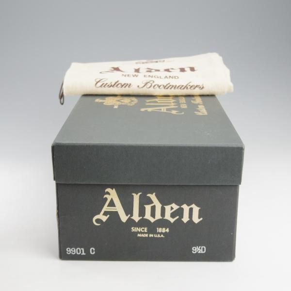 極上★オールデン 9.5D【同系モデル定価￥184,800-★コードバン仕様/9901C】バリーラスト/プレーントゥ/黒/メンズ/ALDEN★k587