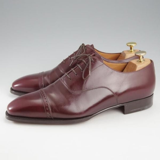 ほぼ試着程度★(伊)エンツォ・ボナフェ SIZE 8【ハンドソーンウェルテッド製法★パンチドキャップトゥ】赤茶/カーフ/Enzo Bonafe★k588