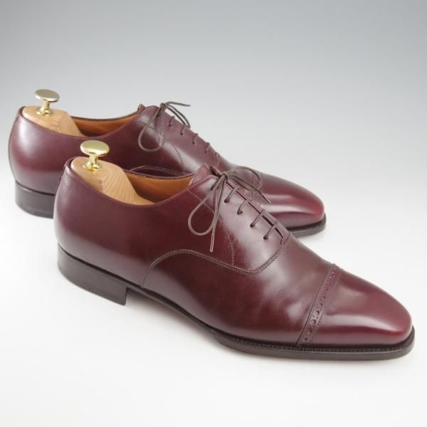 ほぼ試着程度★(伊)エンツォ・ボナフェ SIZE 8【ハンドソーンウェルテッド製法★パンチドキャップトゥ】赤茶/カーフ/Enzo Bonafe★k588