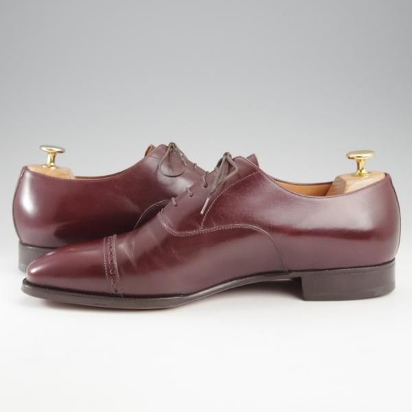 ほぼ試着程度★(伊)エンツォ・ボナフェ SIZE 8【ハンドソーンウェルテッド製法★パンチドキャップトゥ】赤茶/カーフ/Enzo Bonafe★k588