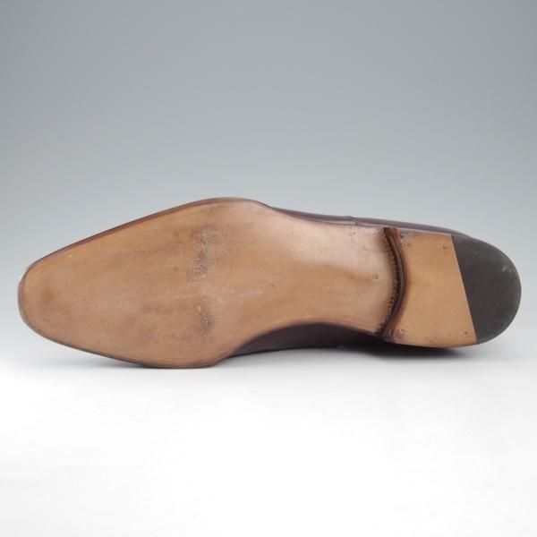 ほぼ試着程度★(伊)エンツォ・ボナフェ SIZE 8【ハンドソーンウェルテッド製法★パンチドキャップトゥ】赤茶/カーフ/Enzo Bonafe★k588