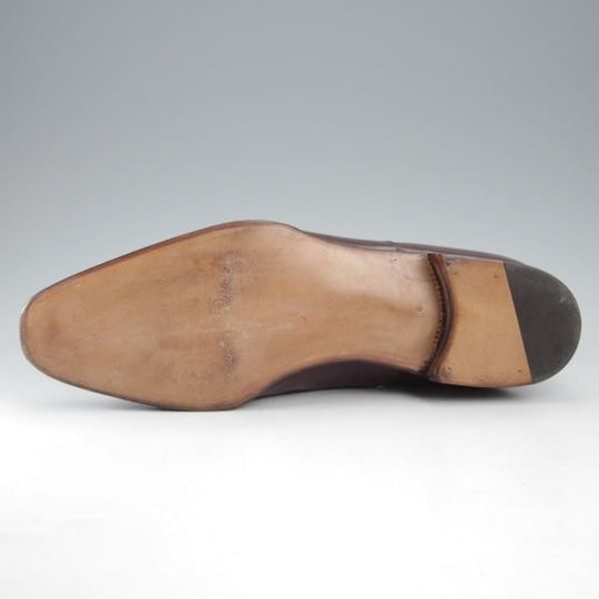 ほぼ試着程度★(伊)エンツォ・ボナフェ SIZE 8【ハンドソーンウェルテッド製法★パンチドキャップトゥ】赤茶/カーフ/Enzo Bonafe★k588