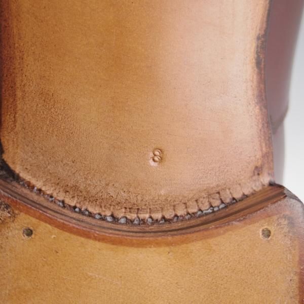 ほぼ試着程度★(伊)エンツォ・ボナフェ SIZE 8【ハンドソーンウェルテッド製法★パンチドキャップトゥ】赤茶/カーフ/Enzo Bonafe★k588