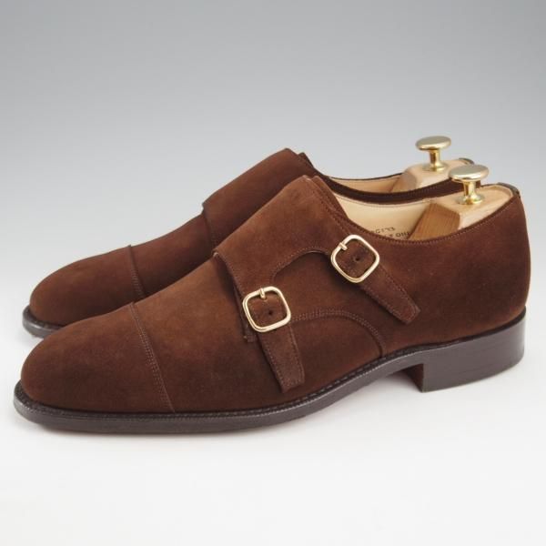 極美品★チャーチ 70G/UK7【現行定価￥192,500-★COWES/カウズ/173ラスト】ダブルモンク/スエード/濃茶/メンズ/Church's★k589