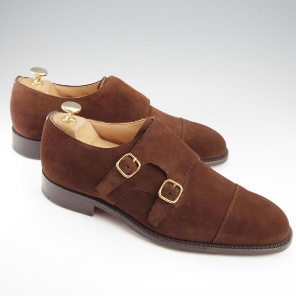 極美品★チャーチ 70G/UK7【現行定価￥192,500-★COWES/カウズ/173ラスト】ダブルモンク/スエード/濃茶/メンズ/Church's★k589