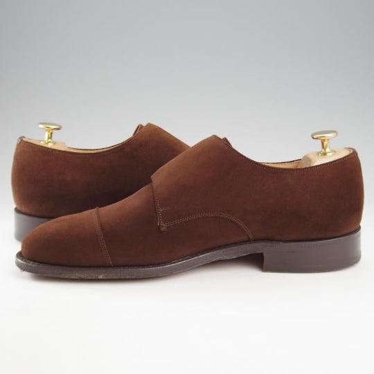 極美品★チャーチ 70G/UK7【現行定価￥192,500-★COWES/カウズ/173ラスト】ダブルモンク/スエード/濃茶/メンズ/Church's★k589