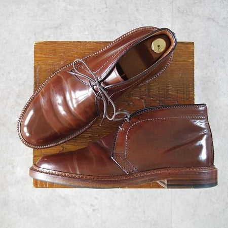 極美品★オールデン 6.5E【貴重★シガー色/コードバン/茶】13132/バリーラスト/チャッカブーツ/メンズ/ALDEN★k602