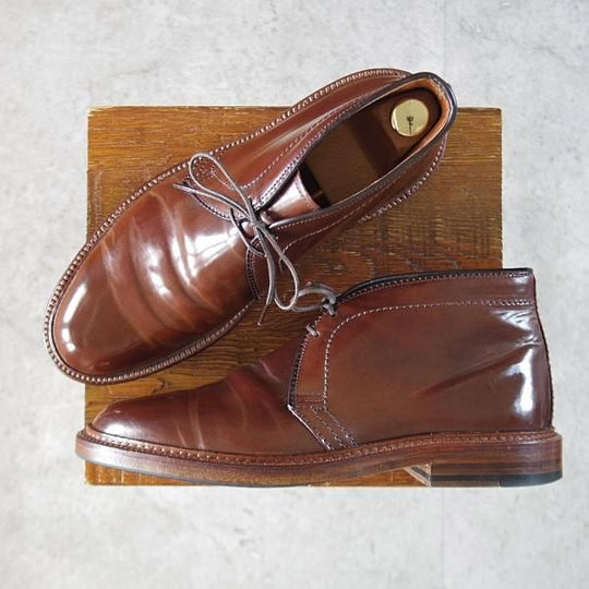 極美品★オールデン 6.5E【貴重★シガー色/コードバン/茶】13132/バリーラスト/チャッカブーツ/メンズ/ALDEN★k602