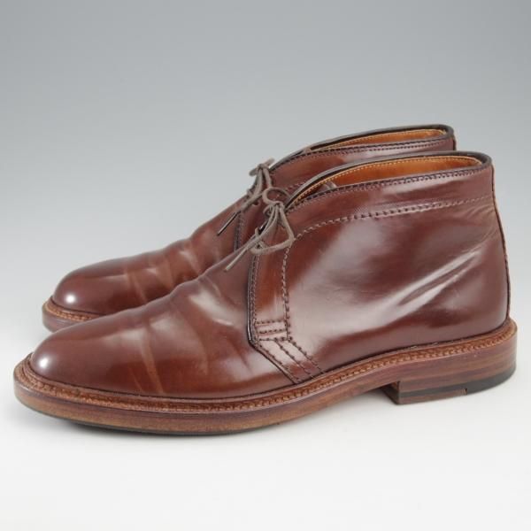 極美品★オールデン 6.5E【貴重★シガー色/コードバン/茶】13132/バリーラスト/チャッカブーツ/メンズ/ALDEN★k602