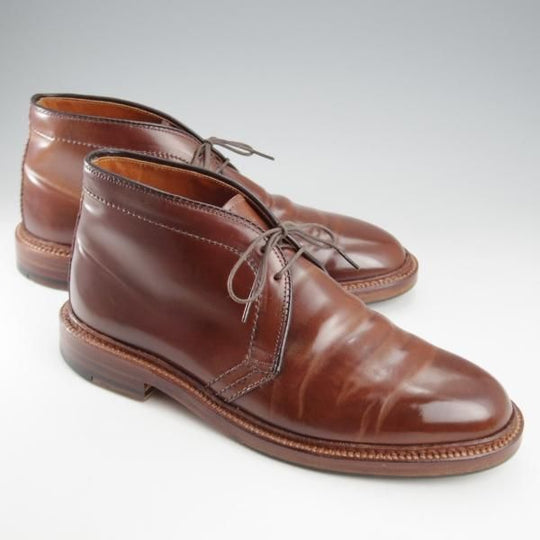 極美品★オールデン 6.5E【貴重★シガー色/コードバン/茶】13132/バリーラスト/チャッカブーツ/メンズ/ALDEN★k602