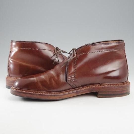 極美品★オールデン 6.5E【貴重★シガー色/コードバン/茶】13132/バリーラスト/チャッカブーツ/メンズ/ALDEN★k602