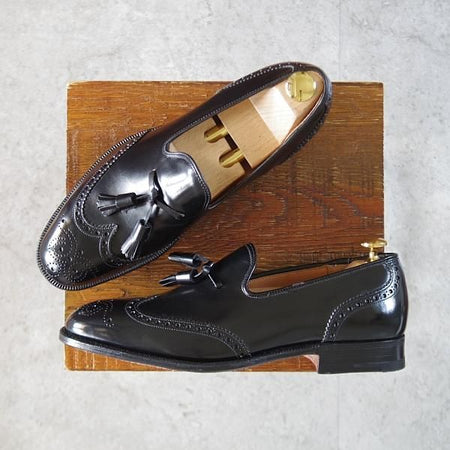 未使用★チャーチ 60F/UK6【貴重★旧チャーチ/ブックバインダーカーフ/MADISON】3都市ロゴ/タッセルローファー/黒/メンズ/Church's★k603