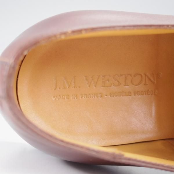 極美品★J.M.ウエストン 7.5E【現行定価￥159,500-★ハーフハント/598】Uチップ/25ラスト/カーフ/RED ETRUSCO/Weston/ウェストン★k604