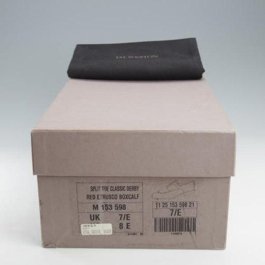 極美品★J.M.ウエストン 7.5E【現行定価￥159,500-★ハーフハント/598】Uチップ/25ラスト/カーフ/RED ETRUSCO/Weston/ウェストン★k604