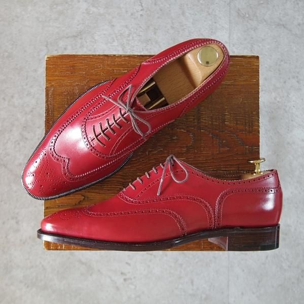 未使用★(HM)ギルド・オブ・クラフツ US7C程度【税込上代￥165,000-★Guinness/ハンドソーンウェルテッド製法】フルブローグ/赤★k608