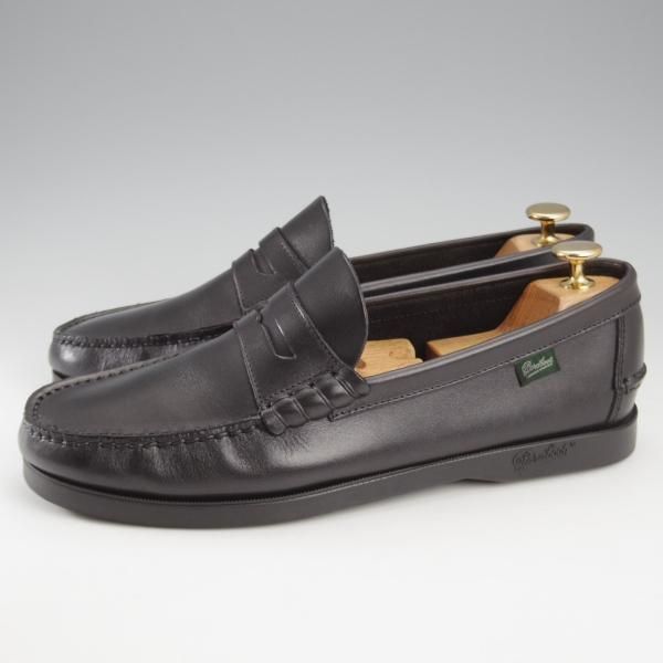 極美品★パラブーツ SIZE 7【定価￥35,200-★コインローファー/CORAUX/コロー】カーフ/黒/メンズ/Paraboot★k609