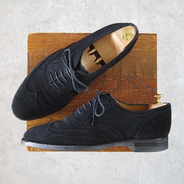 ★ロイドフットウェア 7E【定価￥47,300-★ダイナイトソール仕様/(英)BARKER製】Vシリーズ/フルブローグ/スエード/黒/Lloyd Footwear★k610