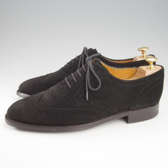 ★ロイドフットウェア 7E【定価￥47,300-★ダイナイトソール仕様/(英)BARKER製】Vシリーズ/フルブローグ/スエード/黒/Lloyd Footwear★k610