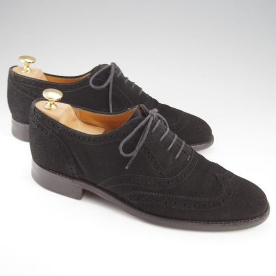 ★ロイドフットウェア 7E【定価￥47,300-★ダイナイトソール仕様/(英)BARKER製】Vシリーズ/フルブローグ/スエード/黒/Lloyd Footwear★k610