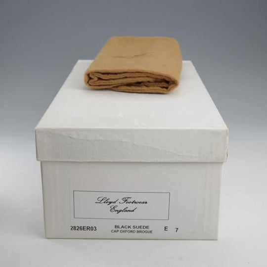 ★ロイドフットウェア 7E【定価￥47,300-★ダイナイトソール仕様/(英)BARKER製】Vシリーズ/フルブローグ/スエード/黒/Lloyd Footwear★k610